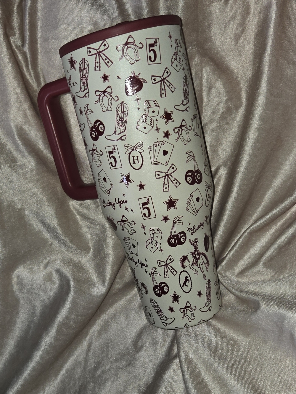 NWT Limited Edition HydroJug Red Western Charm Lucky You Tumbler 40oz - Picture 6 of 7